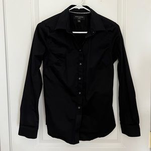 Banana Republic women’s tailored fit black long-sleeved button down